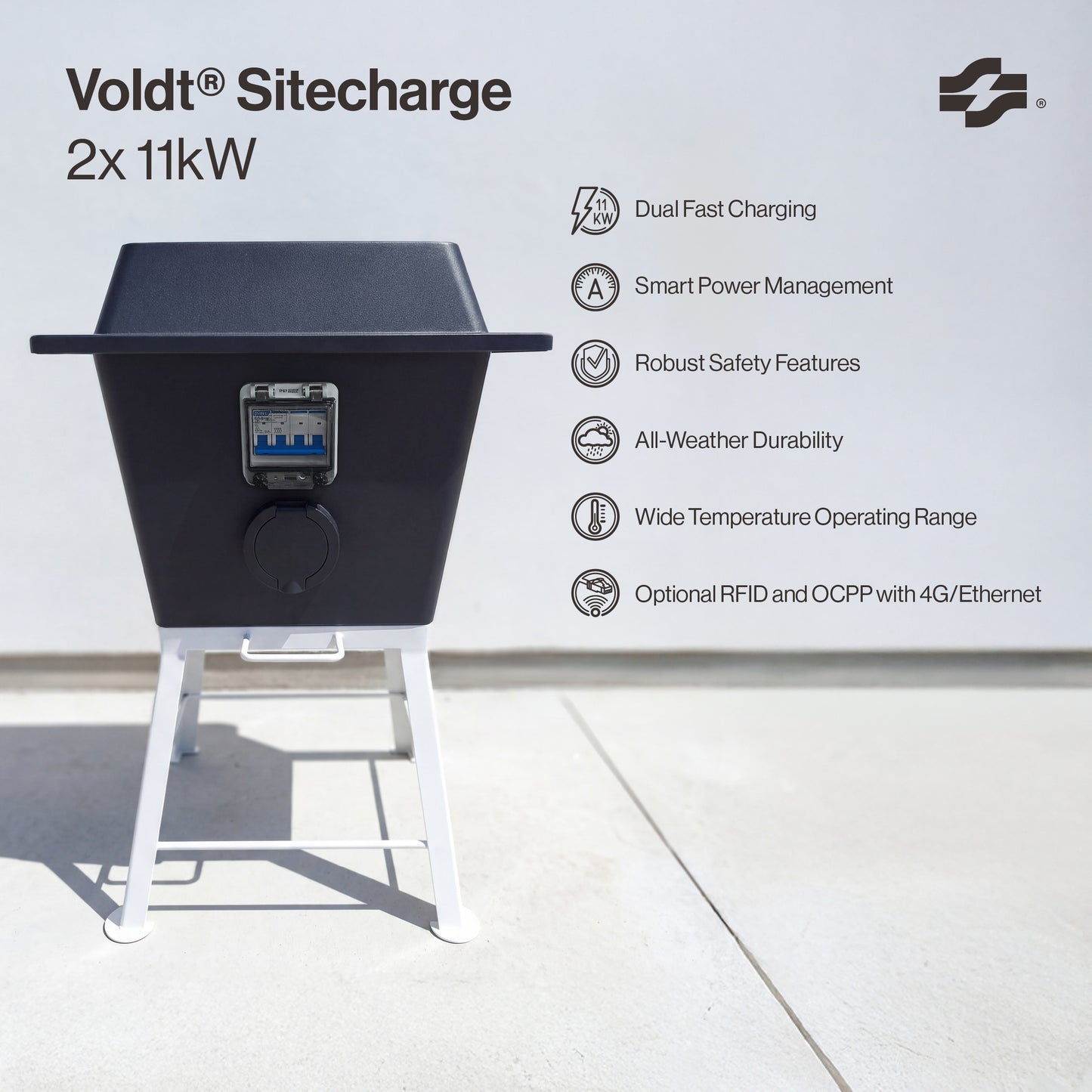 Voldt® Sitecharge | Type 2 | 2x 11kW