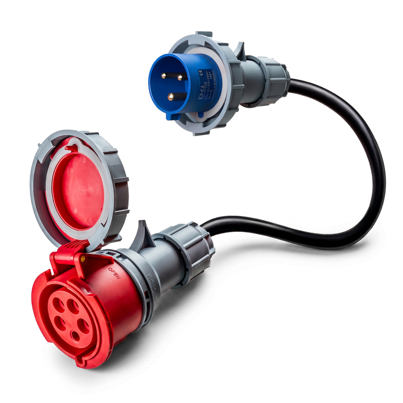 32A 5-pole commando to 32A 3-pole commando Adapter