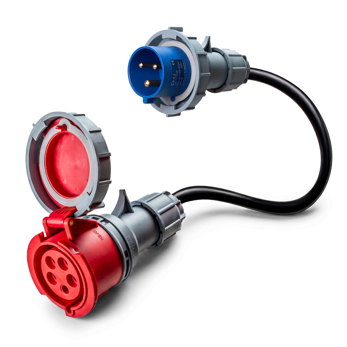 16A 5-pole to 32A 3-pole commando adapter