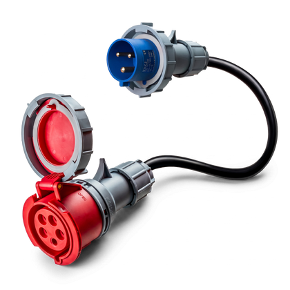 16A 5-pole to 16A 3-pole commando adapter