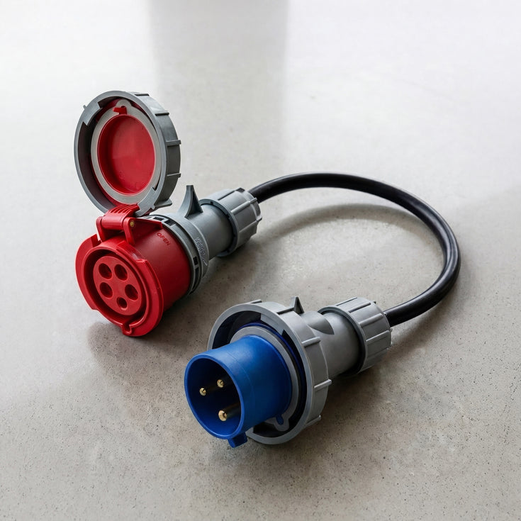 32A 5-pole commando to 16A 3-pole commando Adapter