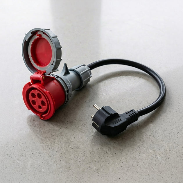 32A 5-pole commando to Schuko Adapter