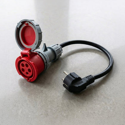 32A 5-pole commando to Schuko Adapter