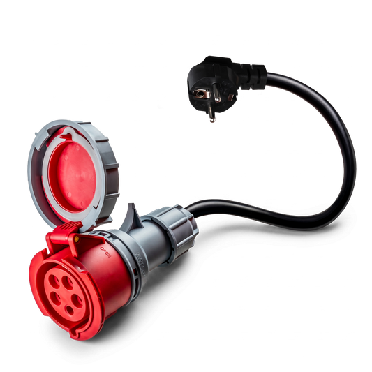 32A 5-pole commando to Schuko Adapter