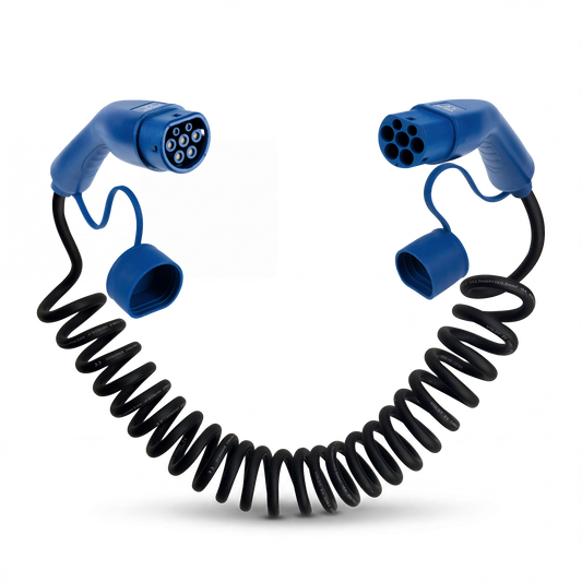 Type 2  | mode 3 | 16A | 11kW | coiled charging cable
