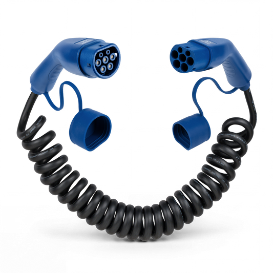 Type 2 | 1 phase | 32a | 7.4kW | coiled charging cable
